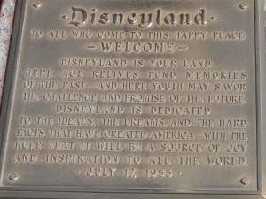 Dedication Plaque, On opening day, July 17, 1955, Walt Disn…